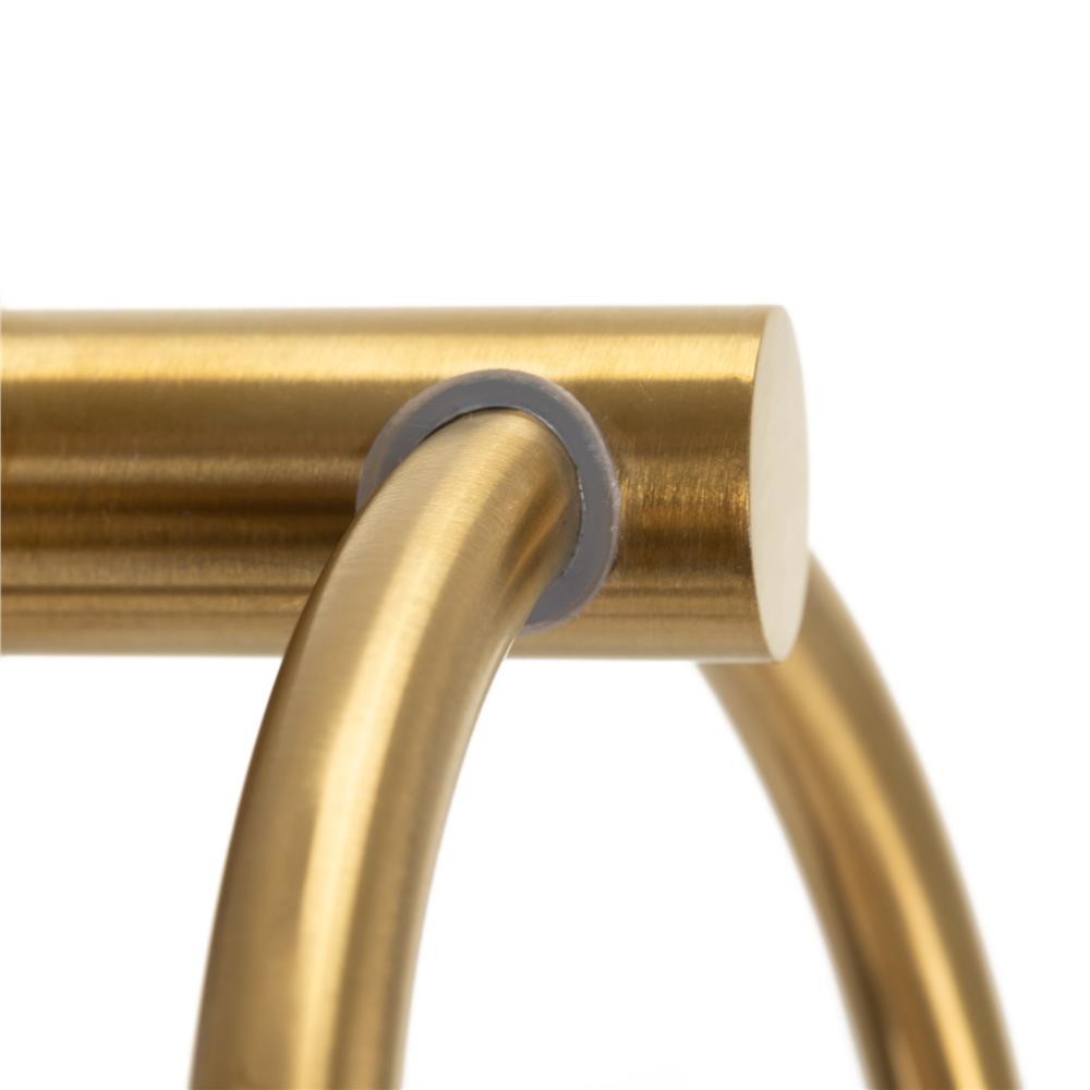 Suport metalic tip inel pentru prosop, inox cu finisaj lucios, diametru 17 cm, accesorii montaj incluse, auriu