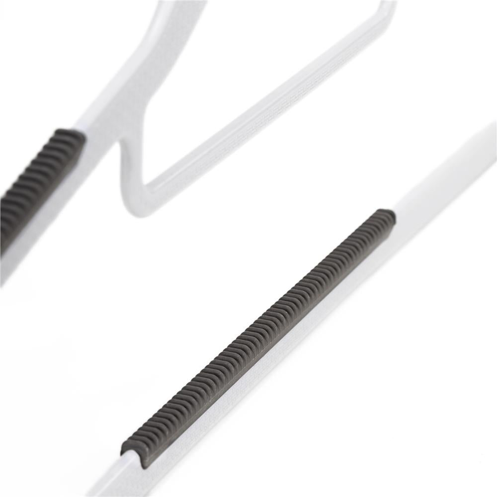 Set de 30 de umerase antiderapante pentru haine, din PE, cu carlig metalic rotativ, 41 cm, alb si gri