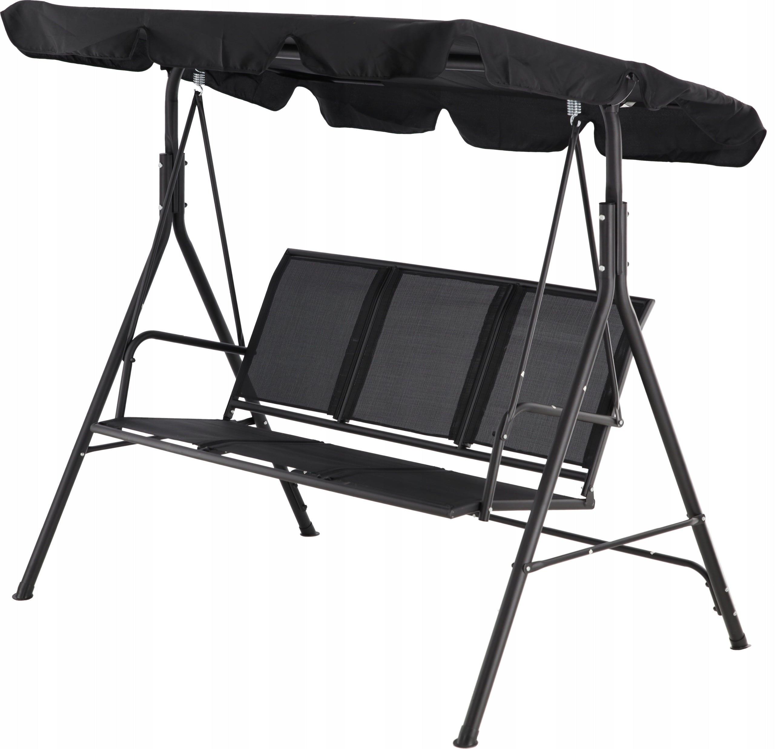 Leagan balansoar gradina Sersimo Textilene, 3 locuri, 260kg, negru
