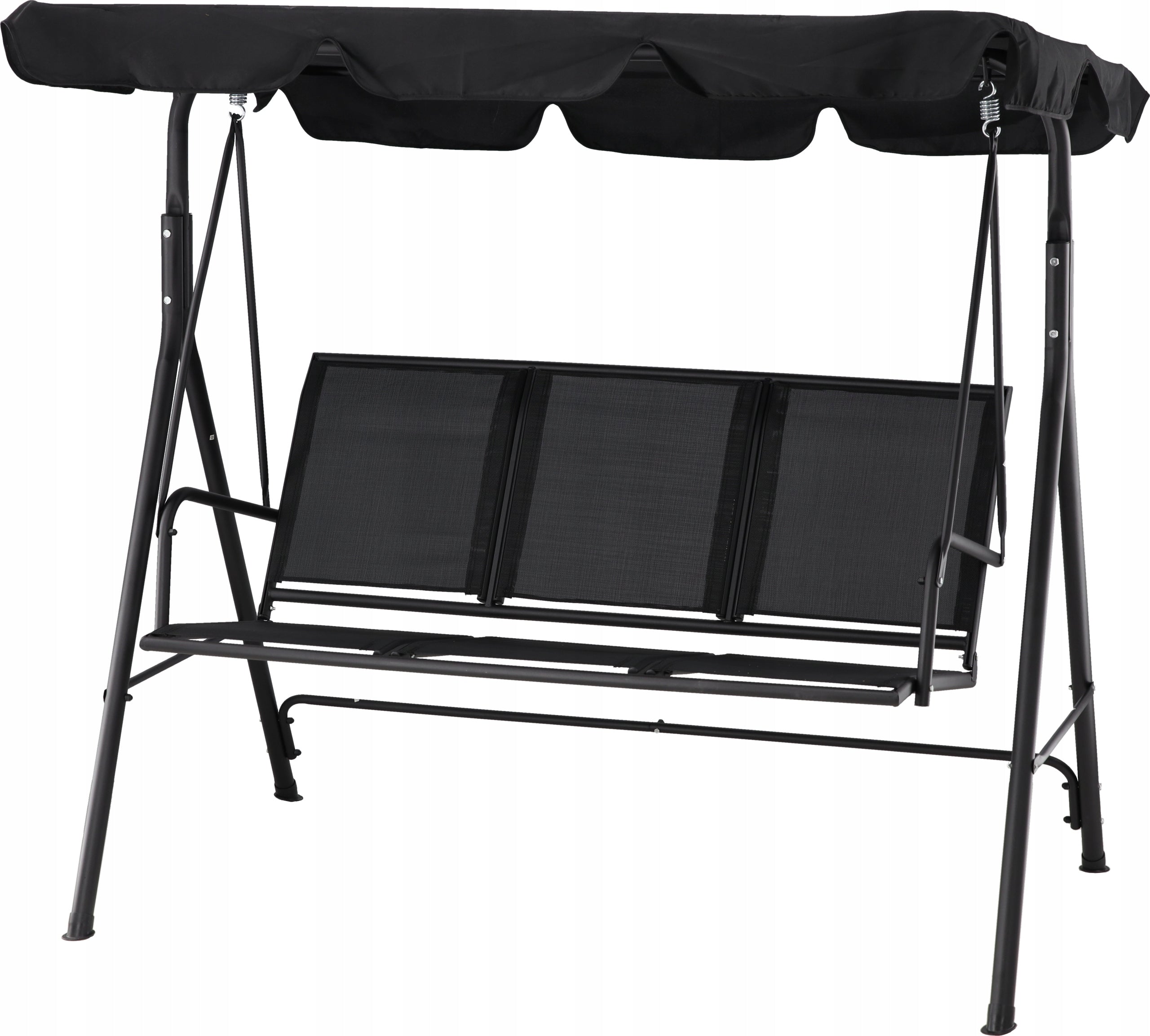 Leagan balansoar gradina Sersimo Textilene, 3 locuri, 260kg, negru