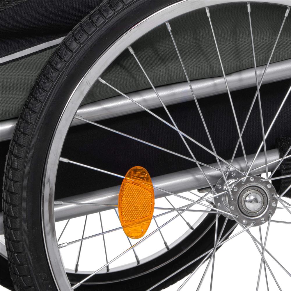 Remorca bicicleta pentru transport animale, cu acoperis impermeabil, maxim 40 kg, verde si negru