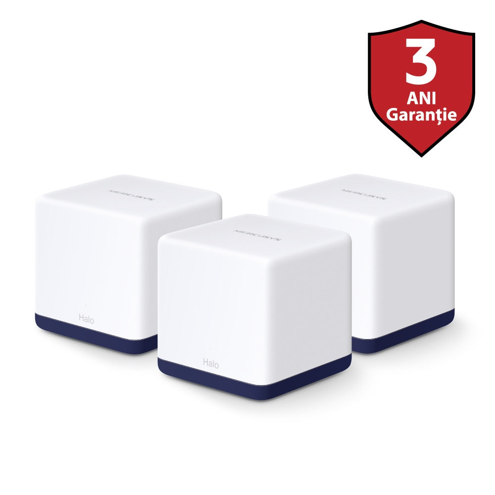MESH MERCUSYS, wireless, router AC1900, pt interior, 1900 Mbps, port LAN si WAN Gigabit, 2.4 GHz | 5 GHz, antena interna x 2, standard 802.11ac, "Halo H50G(3-pack)"