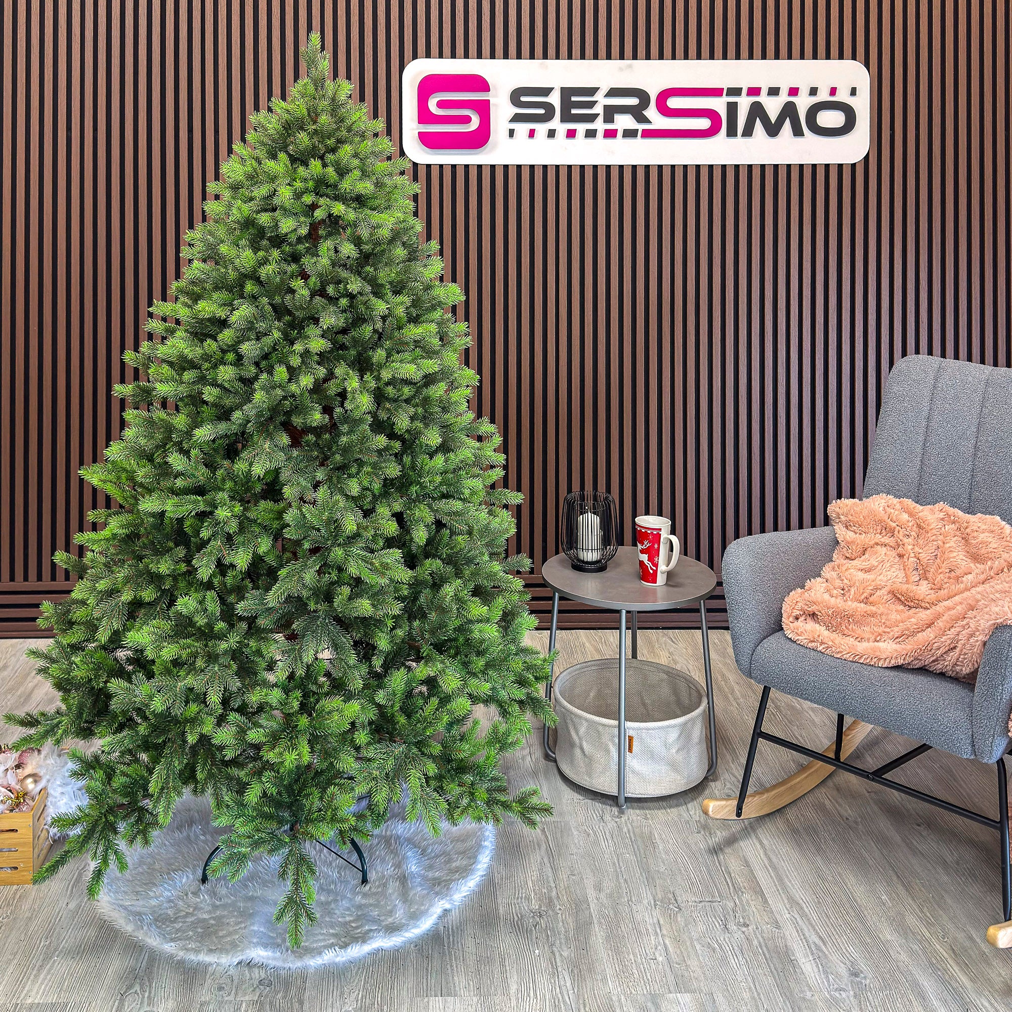 Brad artificial Sersimo, Hollandia, verde cu varfuri verzi, integral 3D, 180 cm