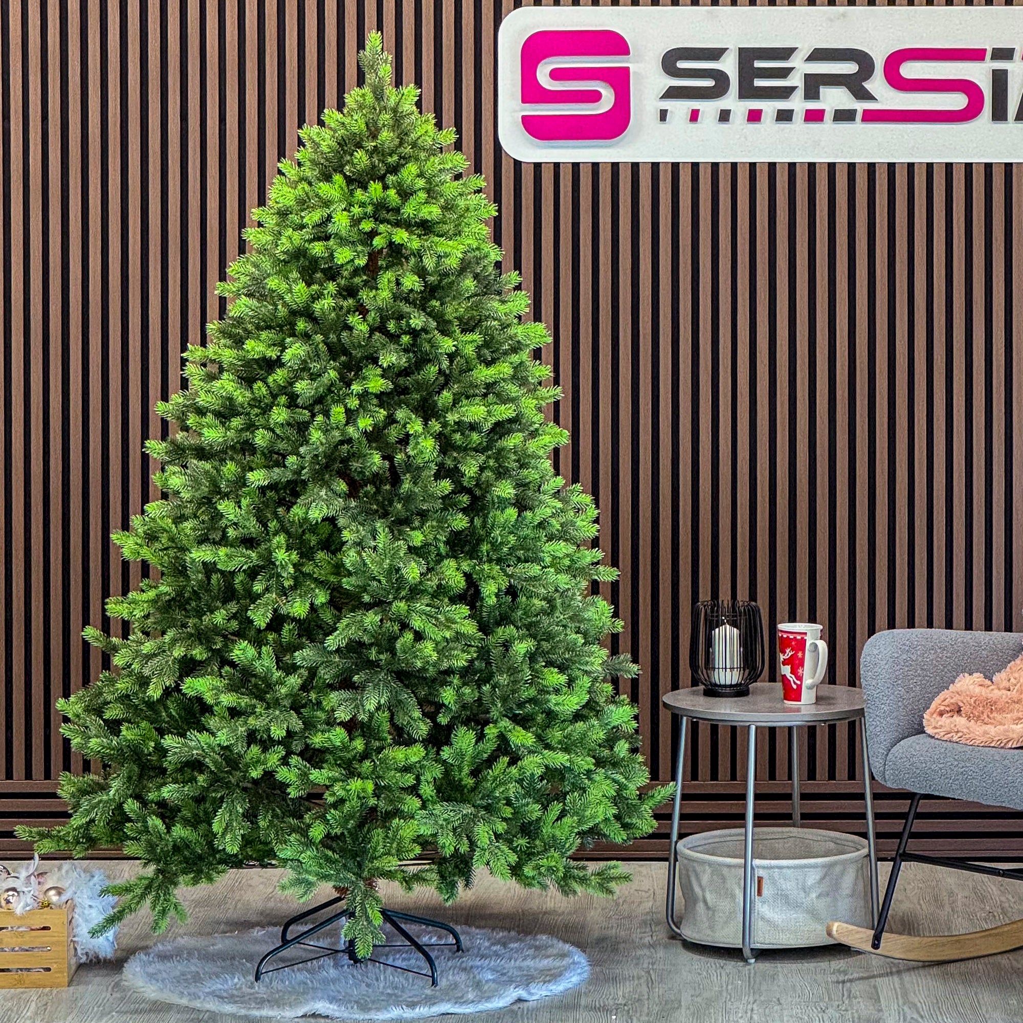 Brad artificial Sersimo, Hollandia, verde cu varfuri verzi, integral 3D, 180 cm