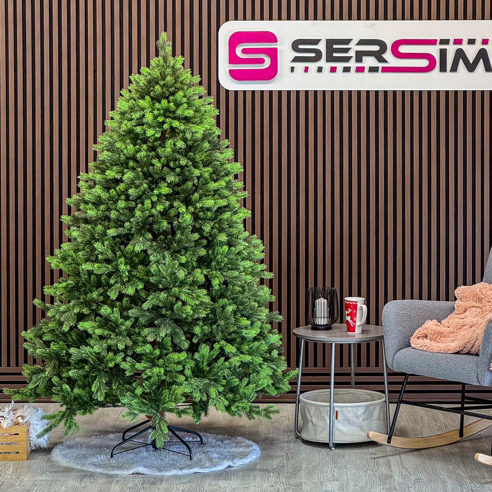 Brad artificial Sersimo, Hollandia, verde cu varfuri verzi, integral 3D, 180 cm