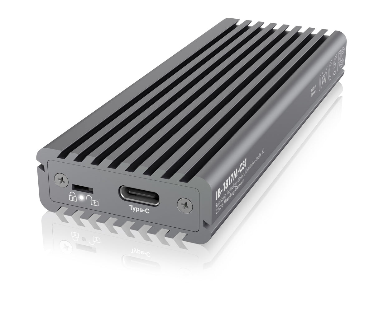 RACK extern ICY BOX, pt. SSD, 1xM.2 SSD la USB 3.1 gen2-C,pana la 10Gbit/s, 22x30/ 42/ 60/ 80, aluminiu,radiator aluminiu+pad
