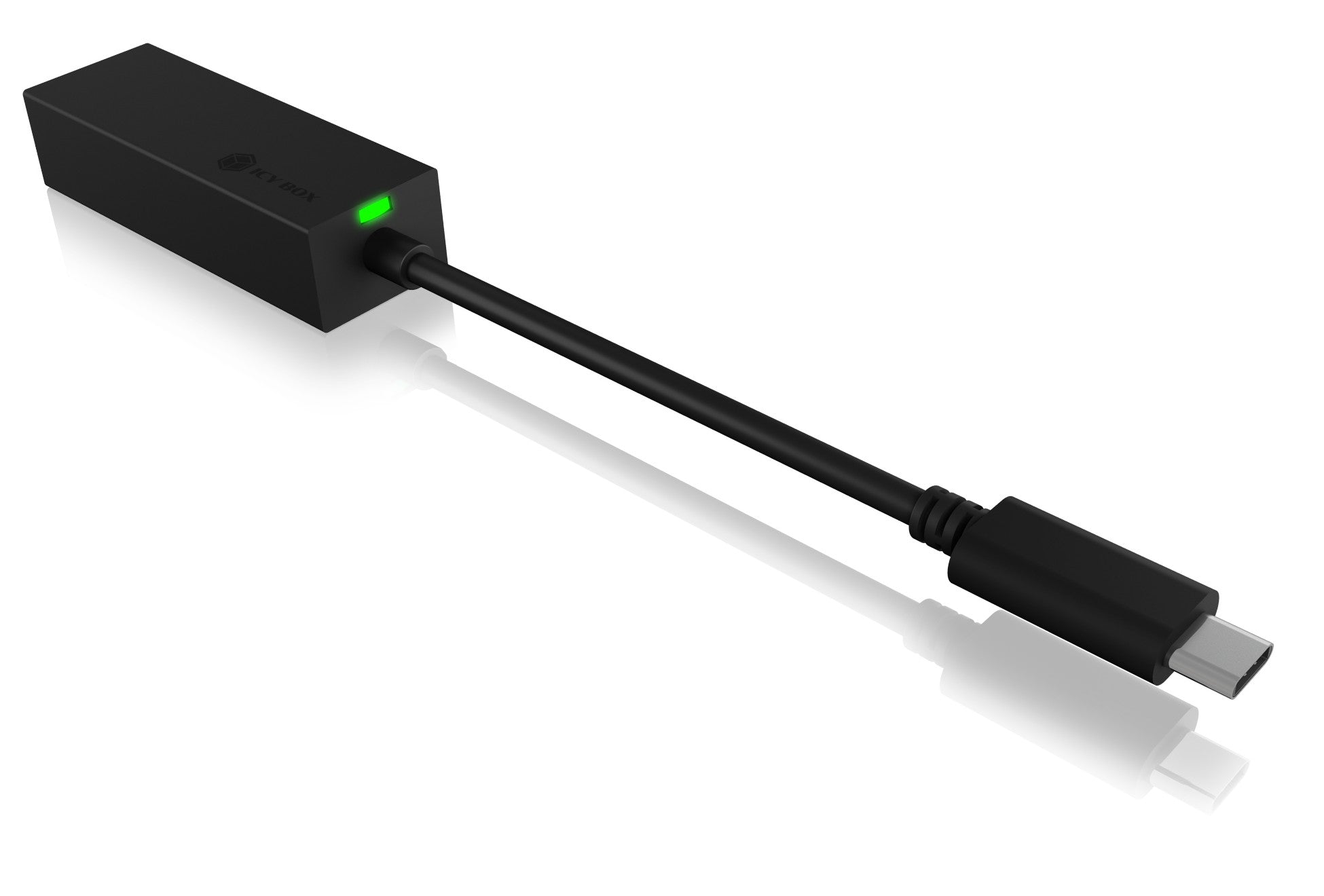 ADAPTOR RETEA Icy Box USB 3.0 Type-C la Interfata Ethernet Gigabit RJ-45, plastic, negru, "IB-LAN100-C3"