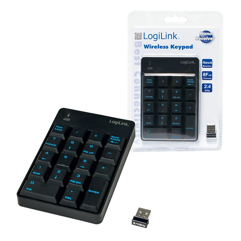 TASTATURA numerica Logilink, wireless, 18 taste, negru, "ID0120"