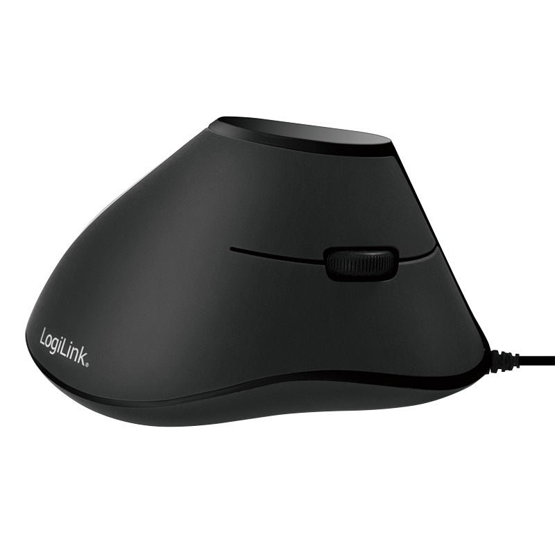 MOUSE Logilink, PC sau NB, cu fir, USB, optic, 1000 dpi, butoane/scroll 5/1, ergonomic, negru, "ID0158"