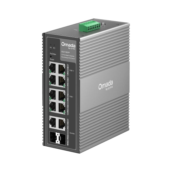 SWITCH TP-LINK Omada easy managed, 10 porturi Gigabit PoE+ si 2-Port PoE++, carcasa metalica "IES210GPP"