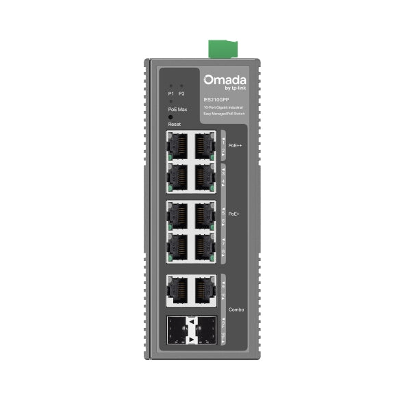 SWITCH TP-LINK Omada easy managed, 10 porturi Gigabit PoE+ si 2-Port PoE++, carcasa metalica "IES210GPP"