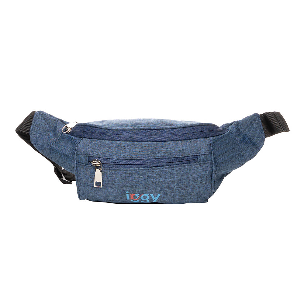 BORSETA Iggy, polyester,1 bretea, 1 compartiment principal,1 compartiment frontal, 38x16x6.5cm, albastru "IGFP-BELT-BL"
