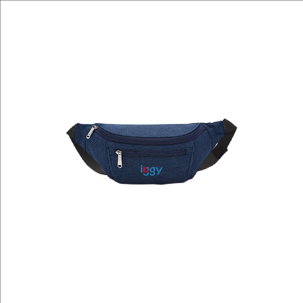 BORSETA Iggy, polyester,1 bretea, 1 compartiment principal,1 compartiment frontal, 38x16x6.5cm, albastru "IGFP-BELT-BL"