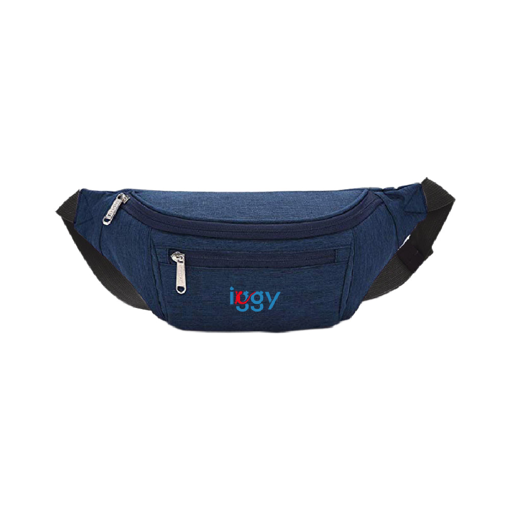 BORSETA Iggy, polyester,1 bretea, 1 compartiment principal,1 compartiment frontal, 38x16x6.5cm, albastru "IGFP-BELT-BL"