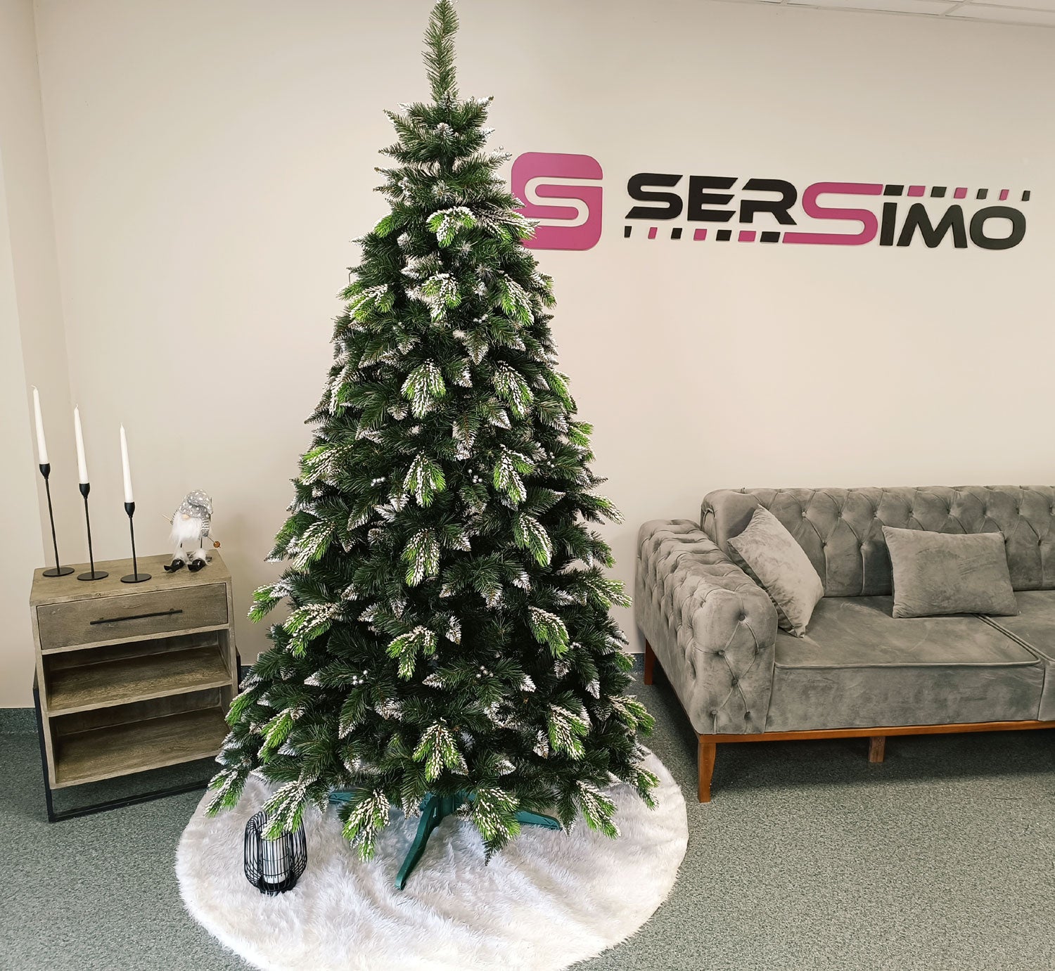 Brad artificial Christmas Deluxe by Sersimo, Diamant, 2D+3D, 220cm