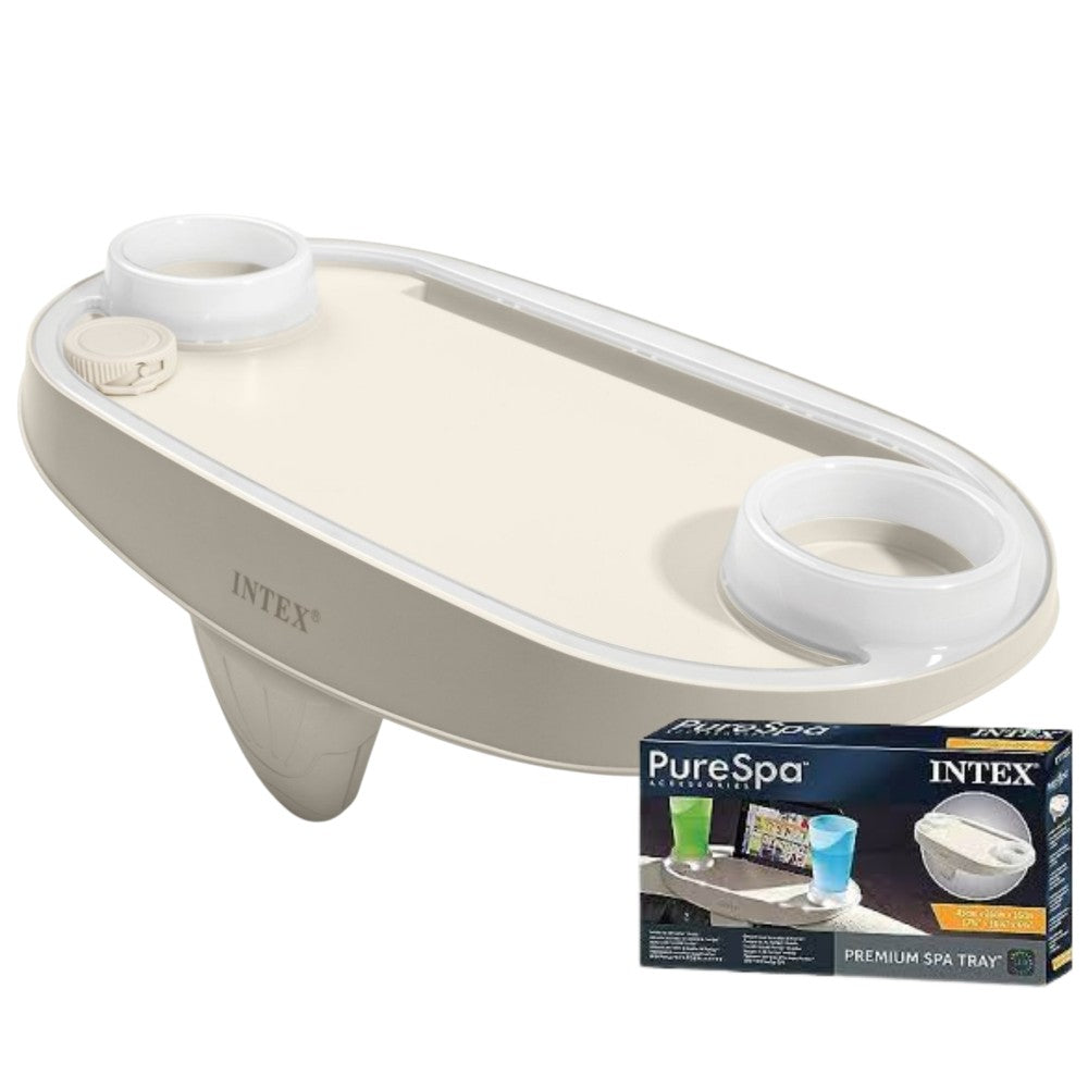 Suport pentru bauturi si telefon Intex 28520, 45x26x16 cm, PVC, cu iluminare LED, bej