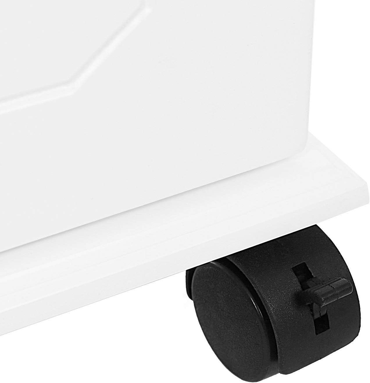 SONGMICS Oglinda de podea cu dulap depozitare bijuterii, iluminare LED si roti, cu cheie, 35x45x156 cm, alb