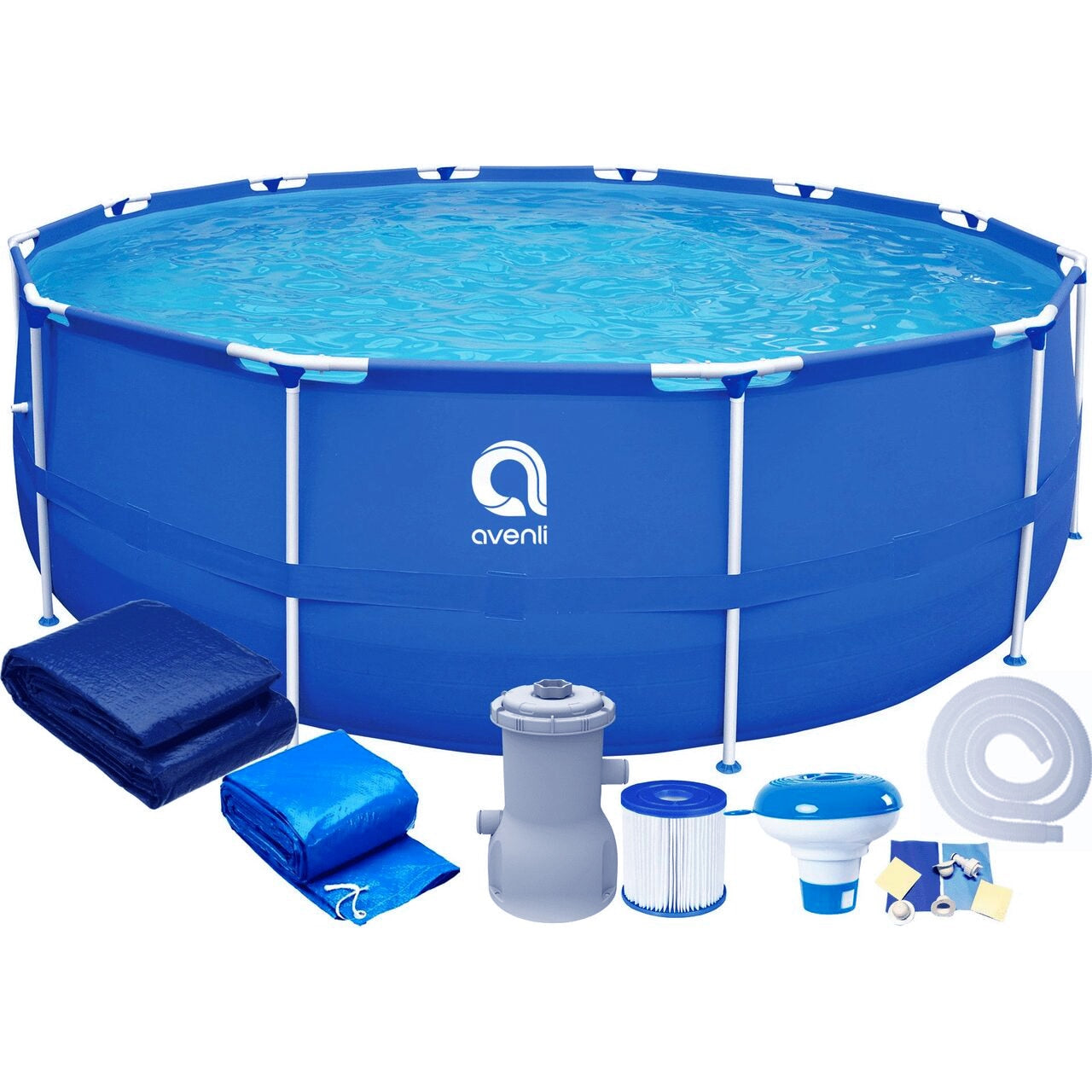 Piscina cadru metalic Avenli, 300x76 cm, 4.400 litri, cu toate accesoriile