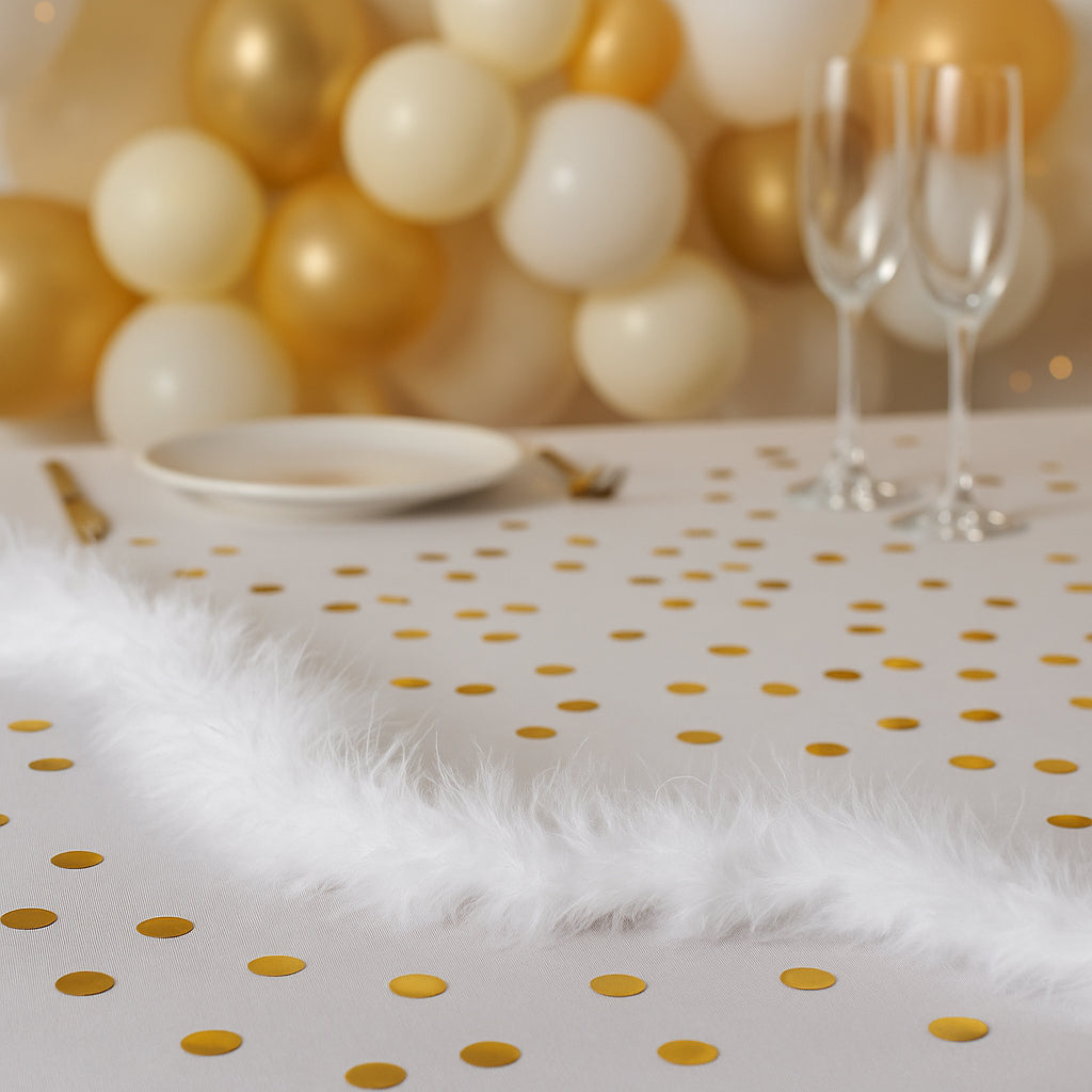 Ghirlanda pentru decor sau bradul de Craciun, model pene si bumbac, 200cm, alb
