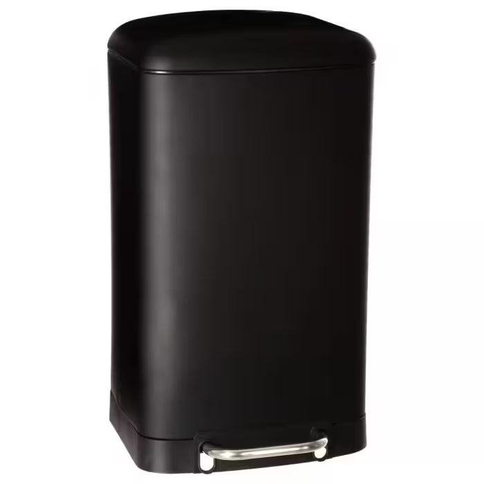 Cos de gunoi cu pedala 5Five Ariane, otel inoxidabil, 30 litri, 34x31x61 cm, negru