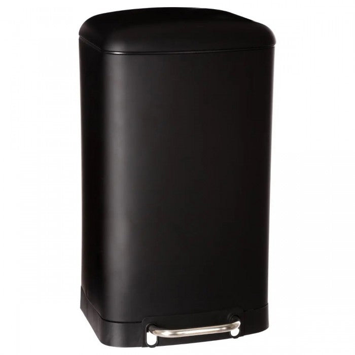 Cos de gunoi cu pedala 5Five Ariane, otel inoxidabil, 30 litri, 34x31x61 cm, negru