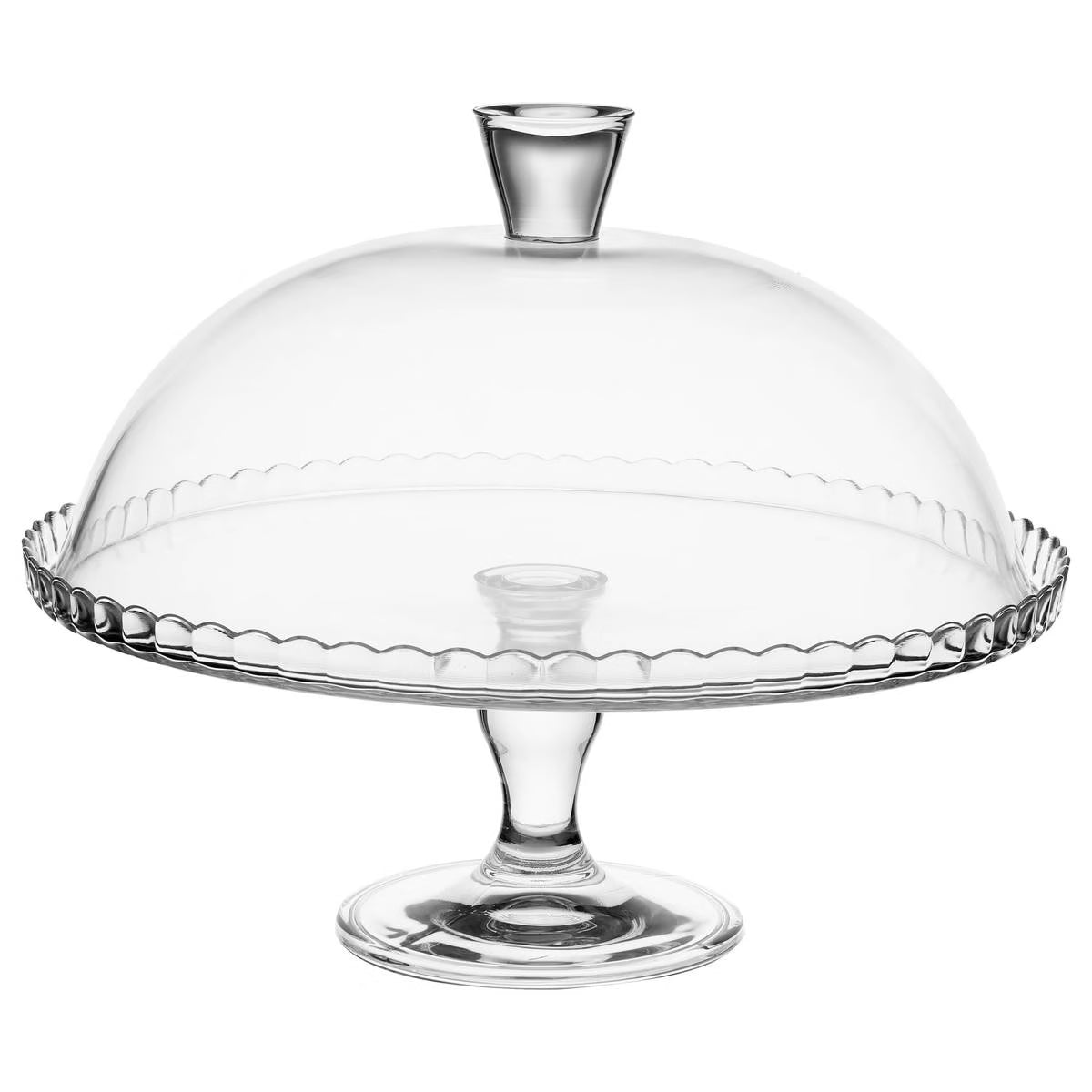 Platou tort Atmosphera Lara din sticla cu capac, diametru 32 cm, transparent