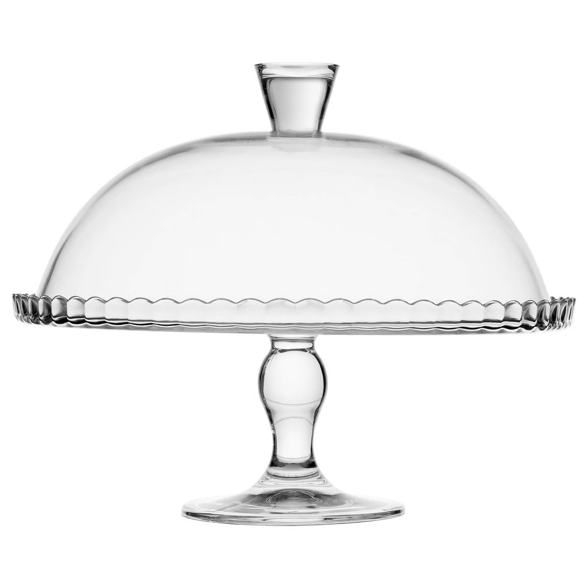 Platou tort Atmosphera Lara din sticla cu capac, diametru 32 cm, transparent