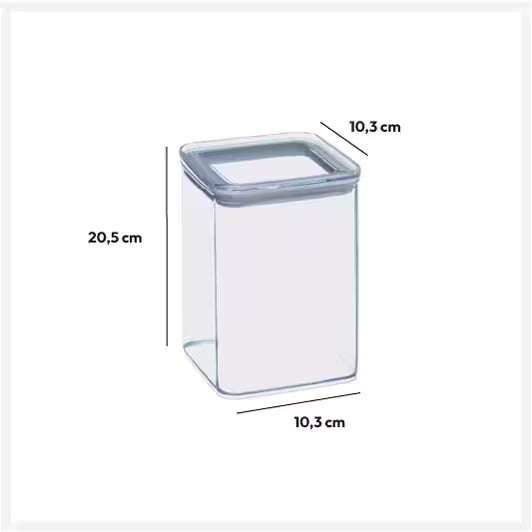 Cutie depozitare patrata 5Five PS, 1 litru, 10x10x14 cm, transparent