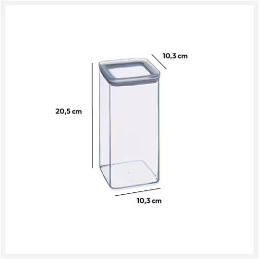 Cutie depozitare patrata 5Five PS, 1.5 litri, 10x10x20 cm, transparent