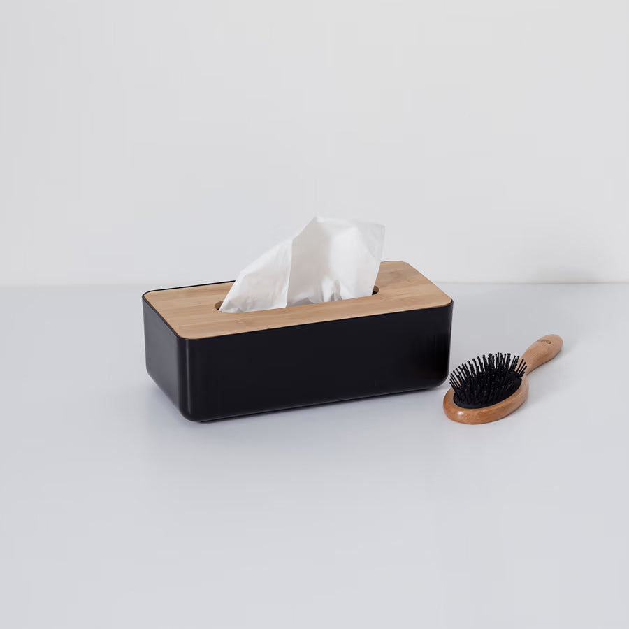 Cutie servetele 5Five Natureo cu capac detasabil, polipropilena, 26x13x9 cm, negru