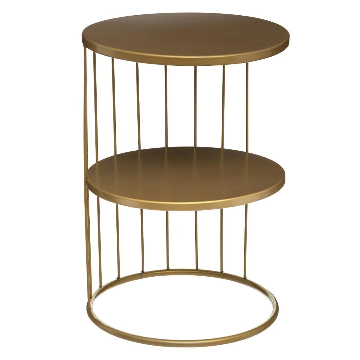 Masuta de cafea Atmosphera Kobu, metal, pe 2 nivele, 36x52 cm, auriu
