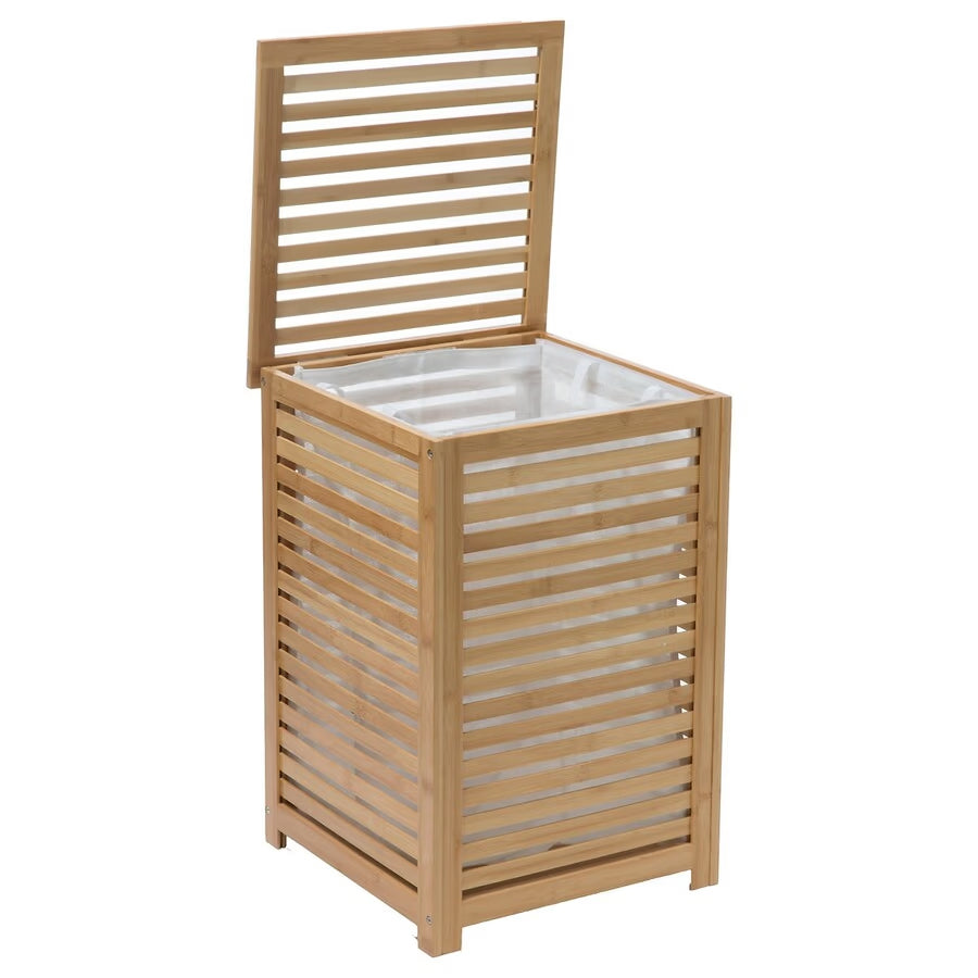 Cos rufe 5Five Sicela din lemn MDF, capacitate 65 litri, 40x40x58 cm, natur