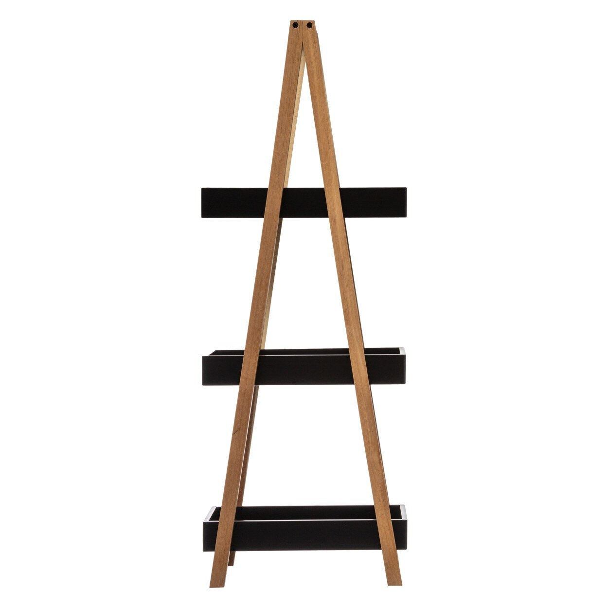 Etajera cu 3 rafturi 5Five Natureo, MDF si bambus, 30x18x82 cm, negru