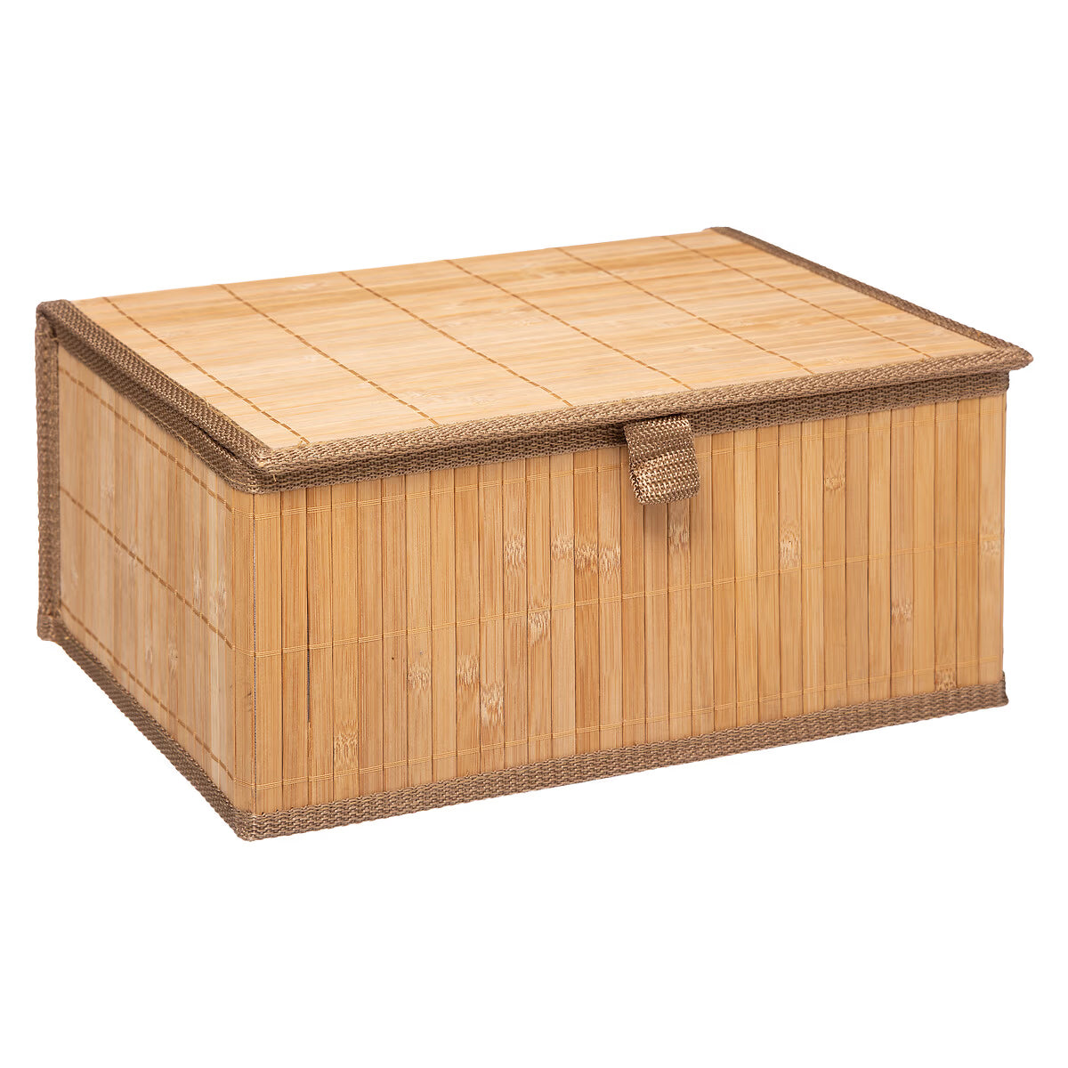 Set 3 cutii dreptunghiulare 5Five din bambus, marimi S-M-L, 32x25x16 cm, natur