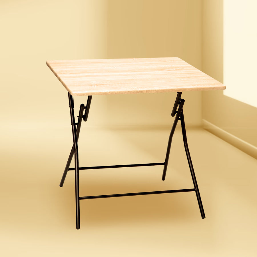Masa pliabila 5Five patrata pentru 4 persoane, MDF si otel, 80x80x75 cm, bej