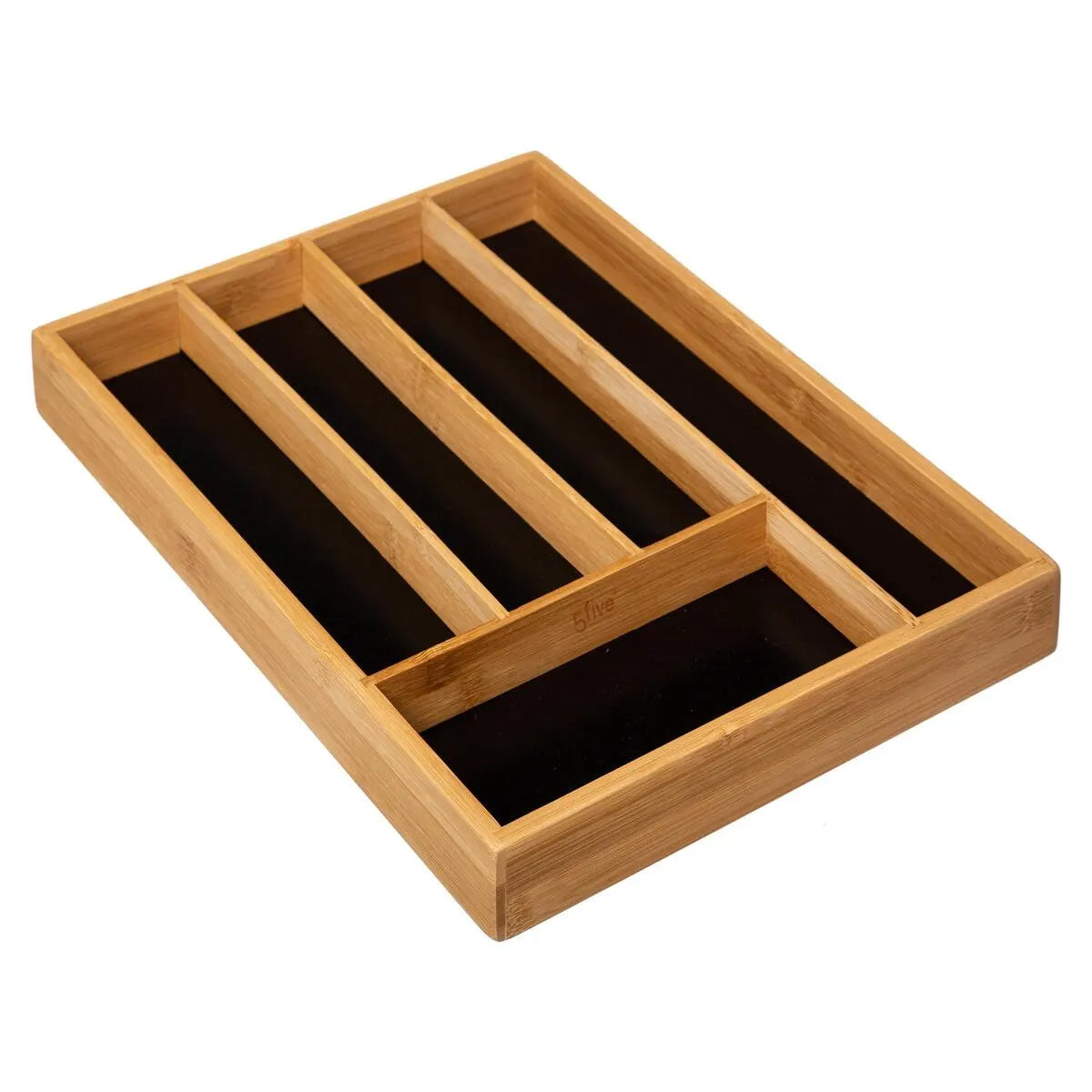 Organizator sertar tacamuri 5Five Blackbamboo, bambus, 25x34x5 cm, natur