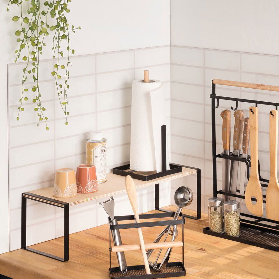 Etajera 5Five Blackwood cu structura metalica, 50x18x15 cm, negru