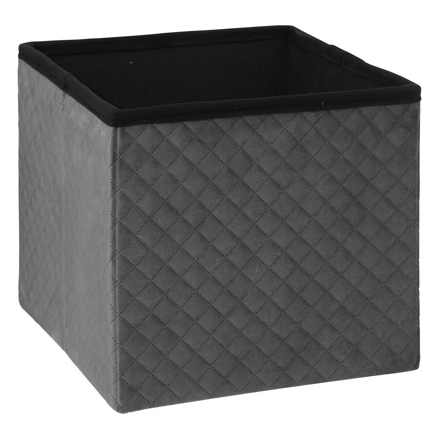 Taburet pliabil 5Five patrat cu spatiu de depozitare, MDF, 31x31x31 cm, gri