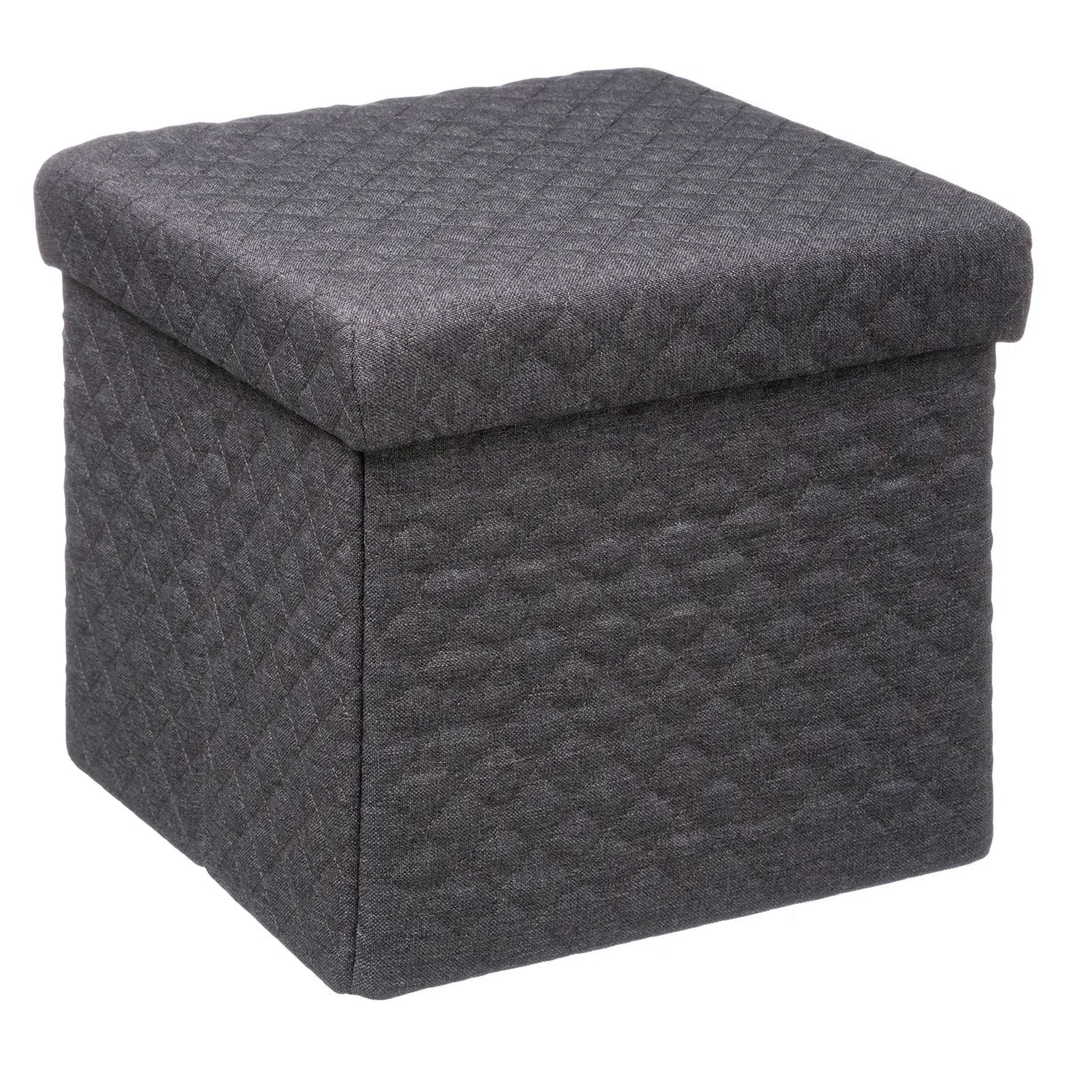 Taburet pliabil 5Five patrat cu spatiu de depozitare, MDF, 31x31x31 cm, gri inchis