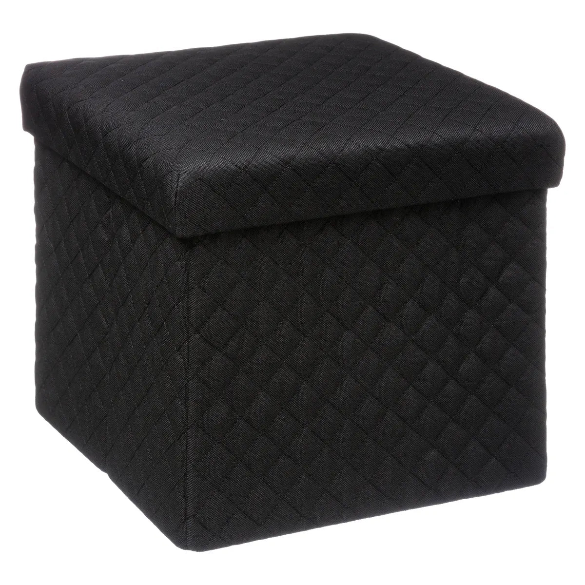 Taburet pliabil 5Five patrat cu spatiu de depozitare, MDF, 31x31x31 cm, negru