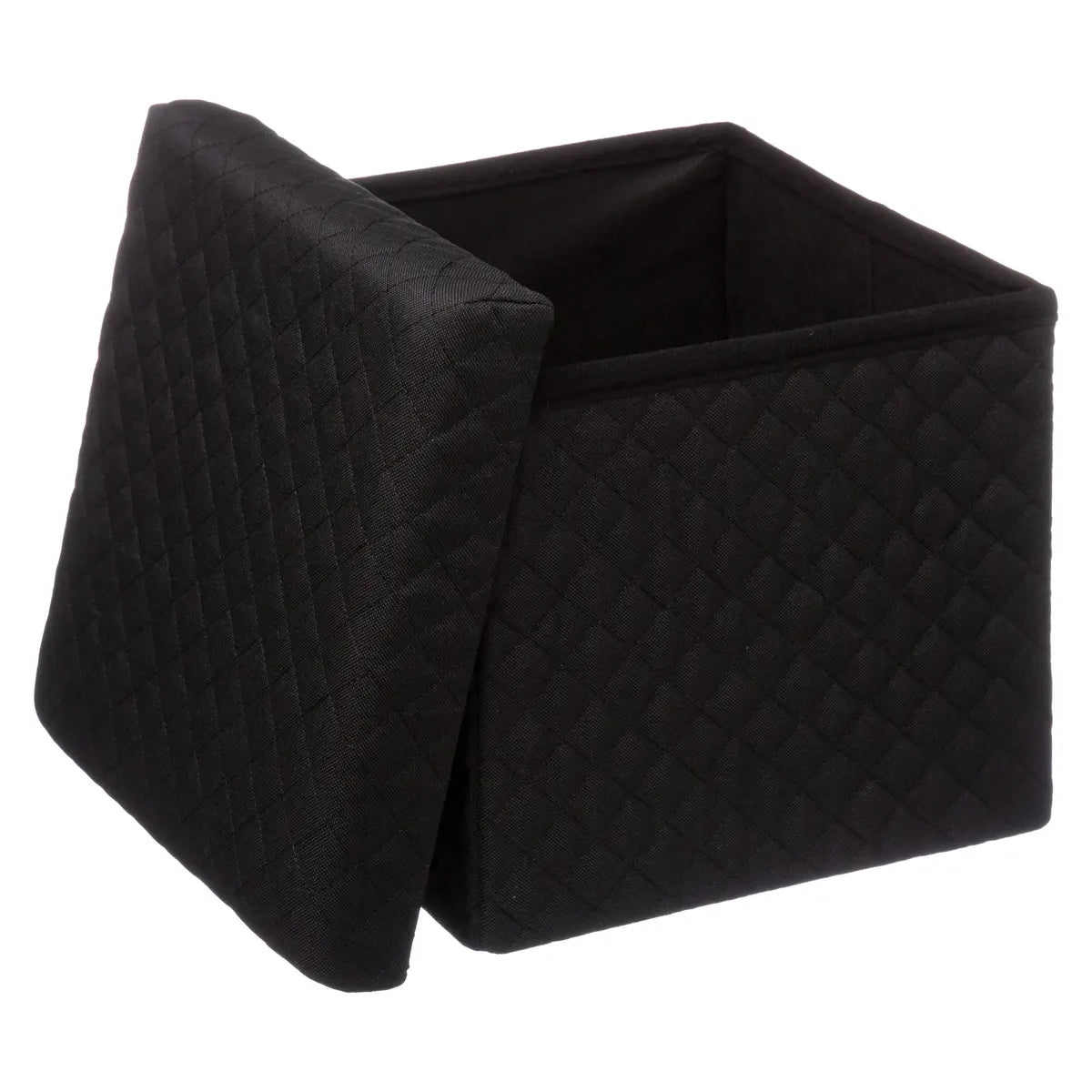 Taburet pliabil 5Five patrat cu spatiu de depozitare, MDF, 31x31x31 cm, negru