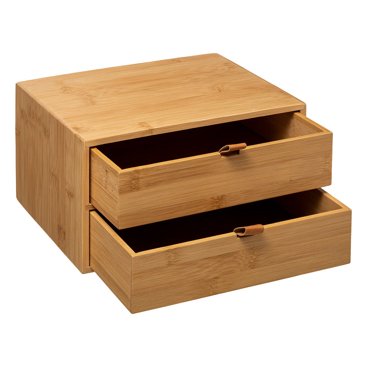 Cutie depozitare 5Five cu 2 sertare, bambus, 25x20x14 cm, natur
