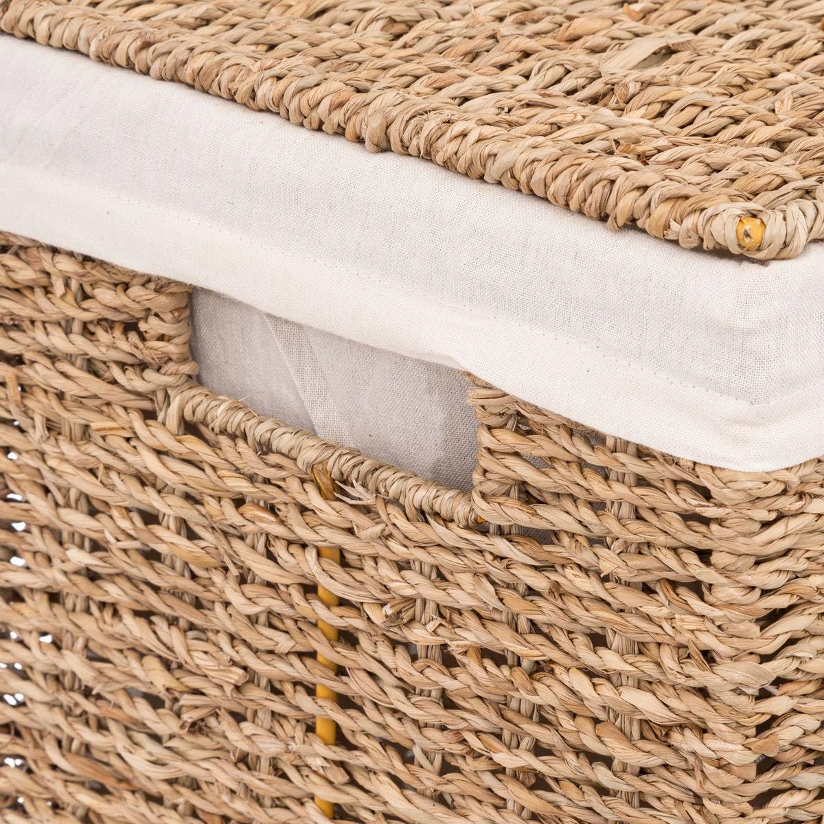 Cos rufe 5Five din trestie impletita, cadru metalic, 40 litri, 37x22x55 cm, maro