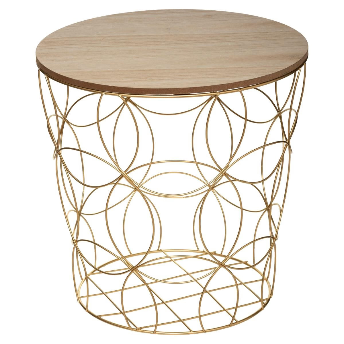Set 3 masute cafea Atmosphera Kumi, structura metal, diametru 37, 41 si 46 cm, auriu