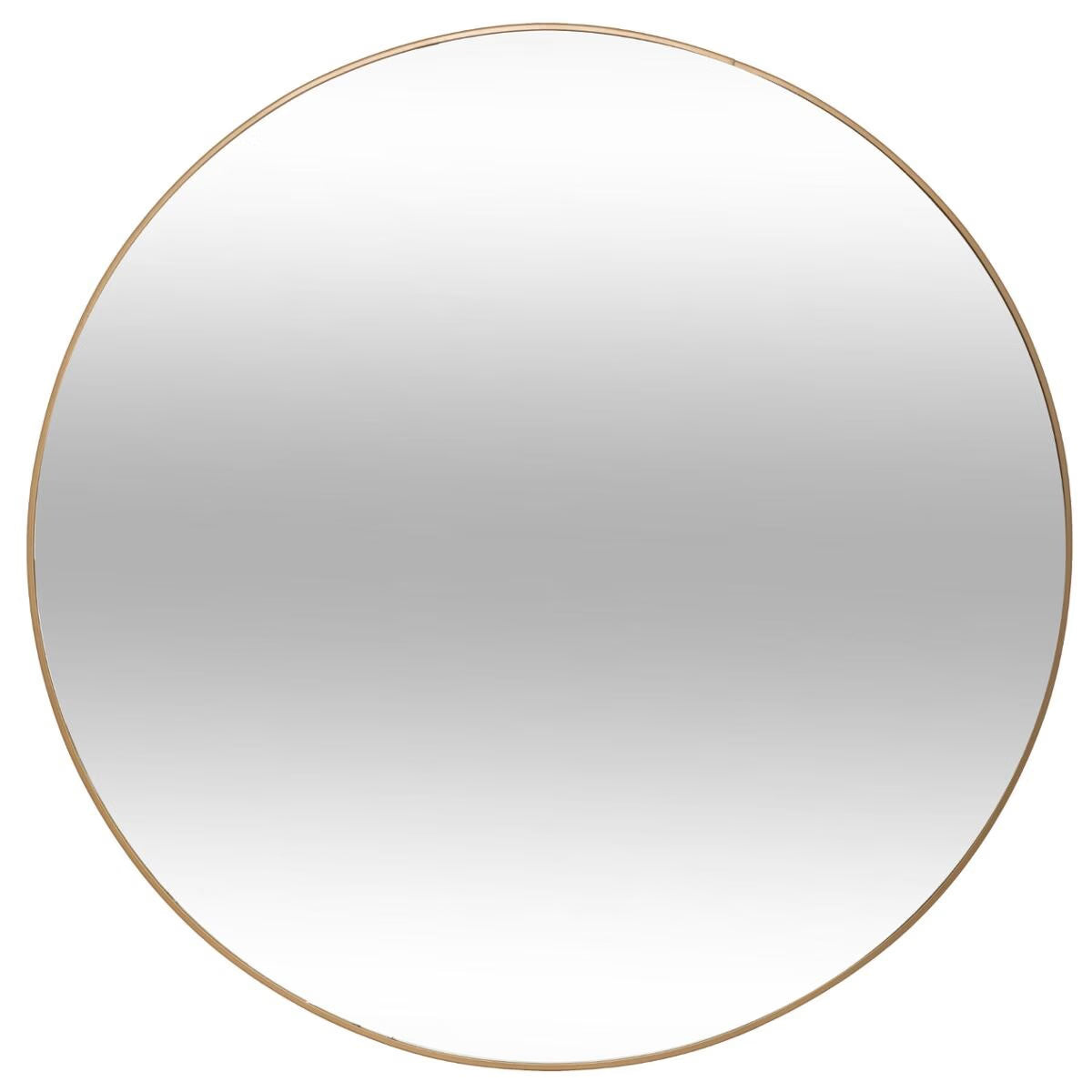 Oglinda rotunda Atmosphera Alice, rama aluminiu subtire, 76 cm, auriu