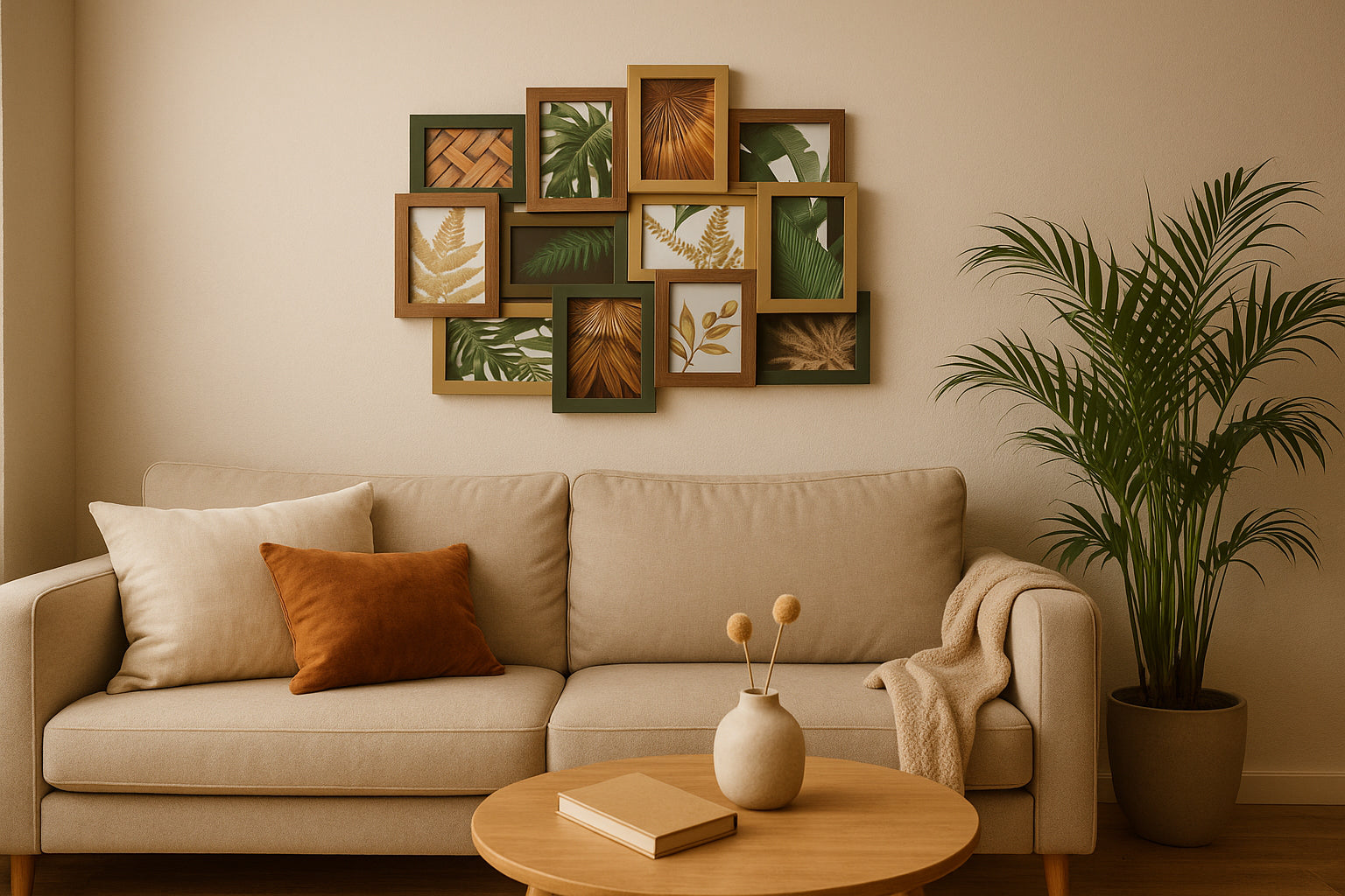 Rama foto Atmosphera Julia colaj 12 poze 10x15 cm, MDF si sticla, 65x51 cm, multicolor