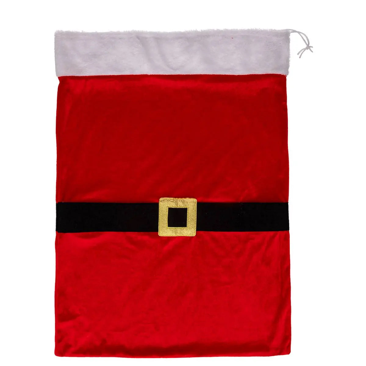 Sac cadouri Mos Craciun 50x70 cm, din poliester, rosu