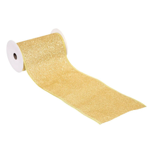 Ghirlanda decorativa panglica 12x500 cm, din PVC, aurie