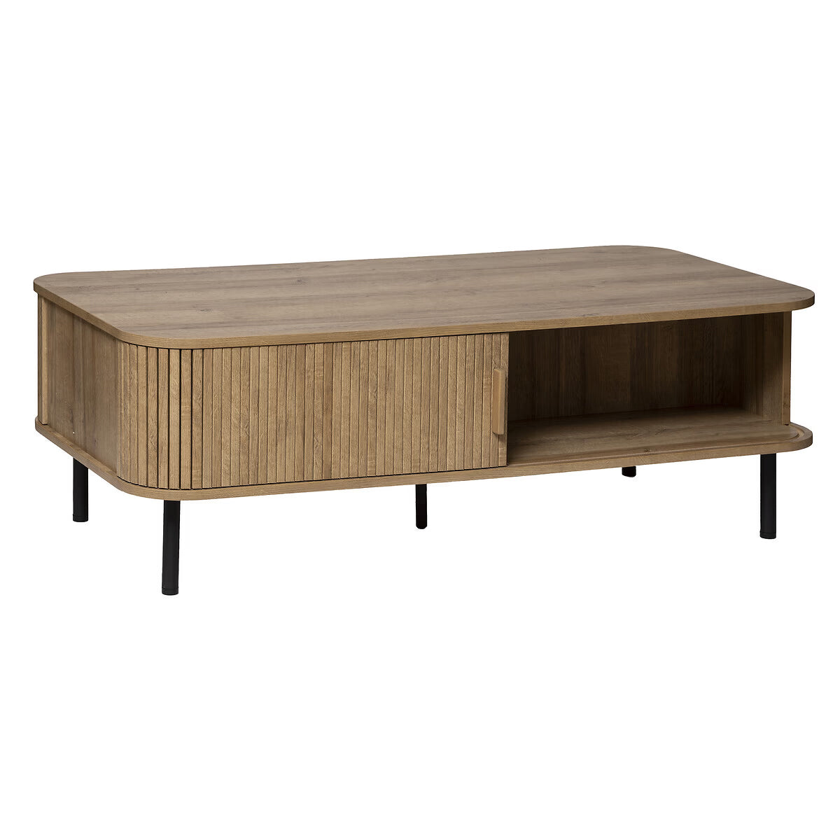 Masuta de cafea Atmosphera Colva cu 2 usi glisante, MDF si otel, 120x60x41 cm, bej
