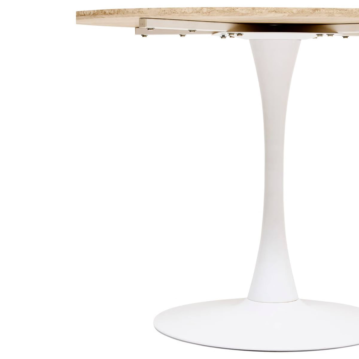 Masa rotunda Atmosphera Elias, 102x74 cm, MDF si metal, bej si alb
